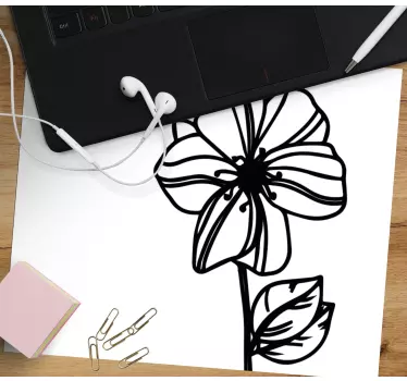 Tapis de souris original contour floral stylisé - TenStickers