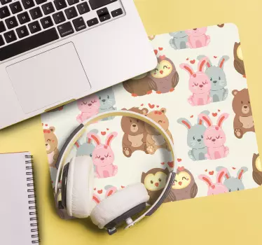 Tapis de souris original couples d'animaux mignons - TenStickers