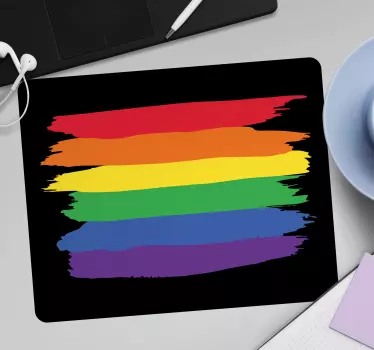 Tapis de souris original coups de pinceau arc-en-ciel - TenStickers