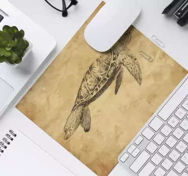 Tapis de souris original dessin de tortue - TenStickers