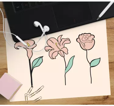 Tapis de souris original Élégance florale trio - TenStickers