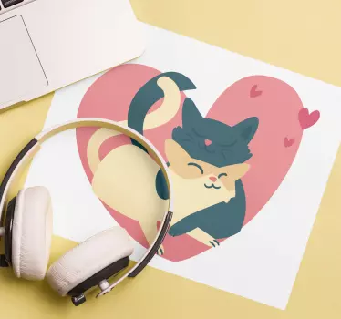 Tapis de souris original Étreinte de chat espiègle - TenStickers
