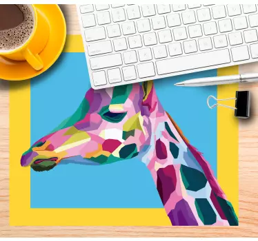 Tapis de souris original giraffe colorée profil - TenStickers