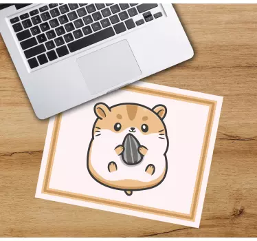 Tapis de souris original hamster mignon tenant une graine - TenStickers