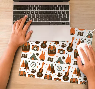 Tapis de souris original icônes d'aventure camping - TenStickers