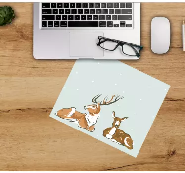 Tapis de souris original illustration de cerf au repos - TenStickers