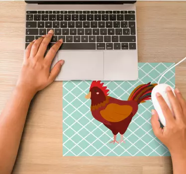 Tapis de souris original illustration de coq - TenStickers