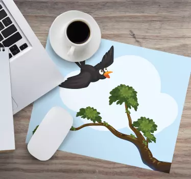 Tapis de souris original illustration d'oiseau volant - TenStickers
