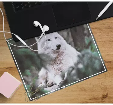 Tapis de souris original loup arctique sérénité - TenStickers