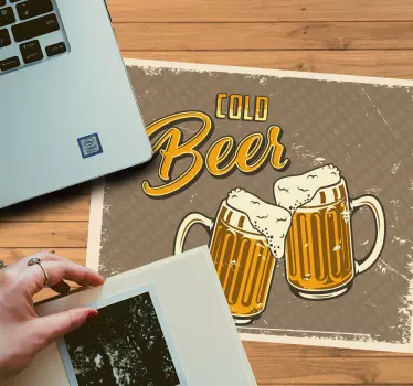 Tapis de souris original motif chope de bière - TenStickers