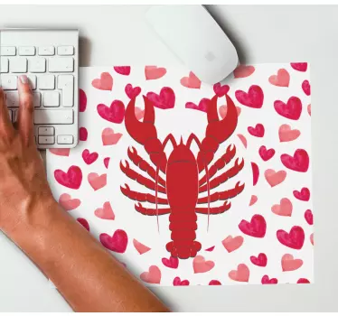 Tapis de souris original motif cœur de homard - TenStickers