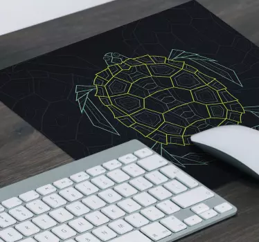 Tapis de souris original motif de tortue géométrique - TenStickers