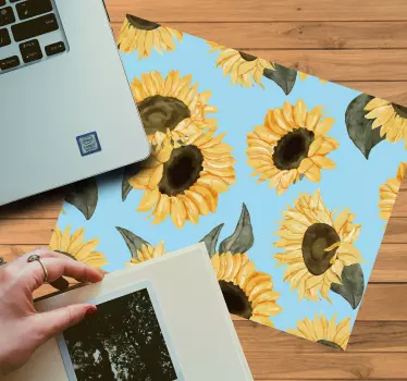 Tapis de souris original motif fleurs de tournesol - TenStickers