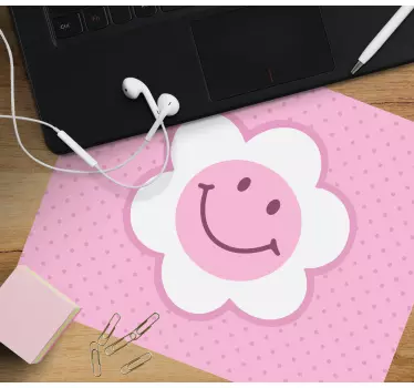 Tapis de souris original motif fleurs souriantes - TenStickers