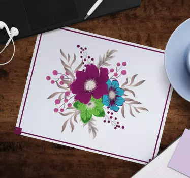 Tapis de souris original motif floral - TenStickers