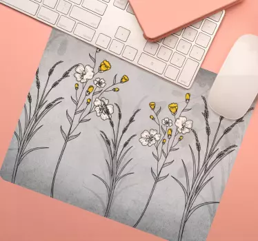Tapis de souris original motif floral élégant - TenStickers
