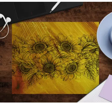 Tapis de souris original motif floral tournesol - TenStickers