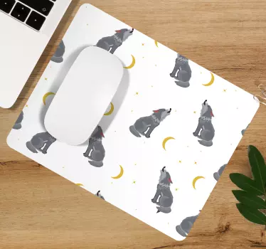 Tapis de souris original motif loups hurlants - TenStickers