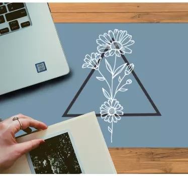 Tapis de souris original motif triangle floral - TenStickers