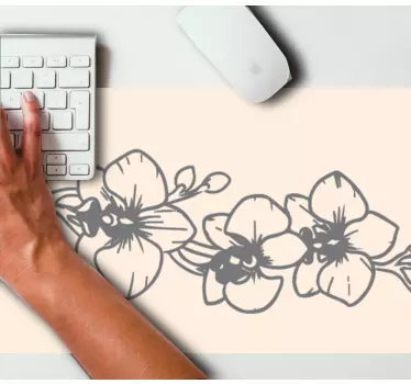 Tapis de souris original motifs d'orchidées en fleurs - TenStickers