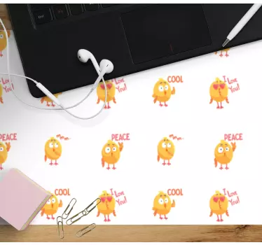 Tapis de souris original oiseaux de dessin animé joyeux - TenStickers