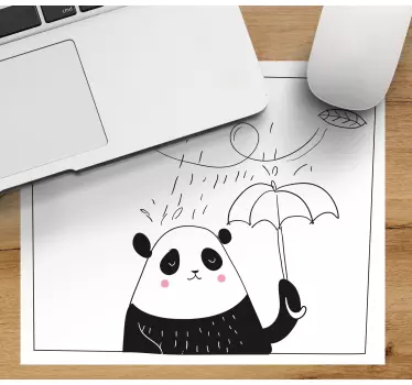 Tapis de souris original panda ludique avec parapluie - TenStickers