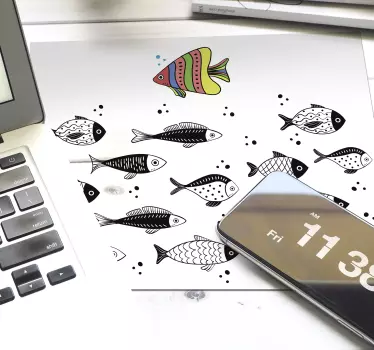 Tapis de souris original Poisson à contre-courant - TenStickers