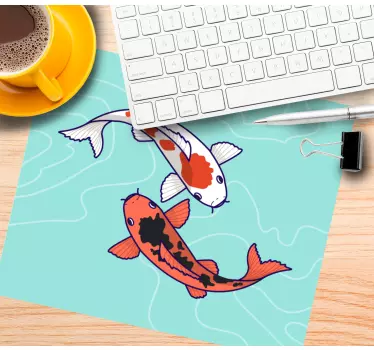 Tapis de souris original poissons koi nageant - TenStickers
