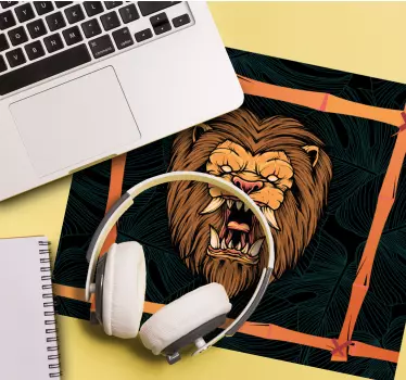 Tapis de souris original portrait de lion féroce - TenStickers