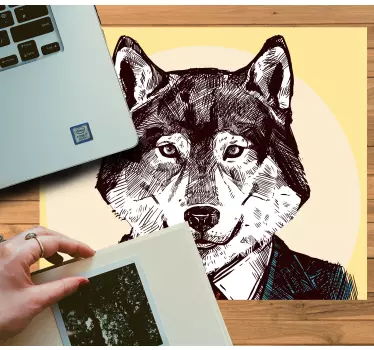 Tapis de souris original portrait de loup élégant - TenStickers
