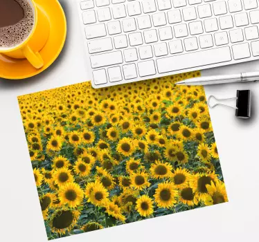 Tapis de souris original prairie de tournesols vivants - TenStickers
