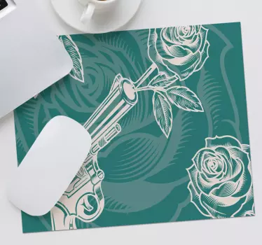 Tapis de souris original revolver rose composition - TenStickers