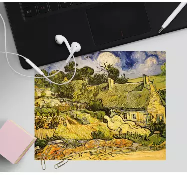 Tapis de souris original scène de cottage rural - TenStickers