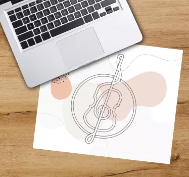 Tapis de souris original silhouette de guitare minimaliste - TenStickers