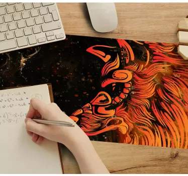 Tapis de souris original tête d'animal enflammée - TenStickers