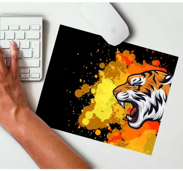 Tapis de souris original tête de tigre vibrante - TenStickers