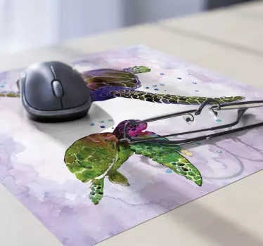 Tapis de souris original tortues de mer colorées - TenStickers
