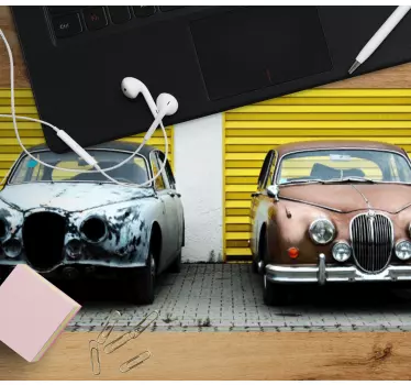 Tapis de souris original voiture vintage duo - TenStickers