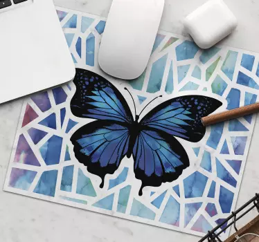 Tapis de souris mosaïque style papillons - TenStickers