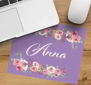 Tapis de souris personnalisable accent floral personnalisé - TenStickers