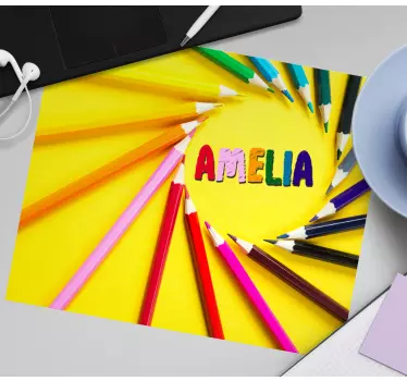 Tapis de souris personnalisable affichage de nom coloré - TenStickers