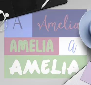 Tapis de souris personnalisable arrangement de noms colorés - TenStickers
