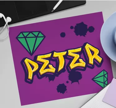 Tapis de souris personnalisable art de nom élégant - TenStickers