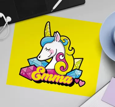 Tapis de souris personnalisable art de personnage licorne - TenStickers