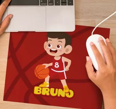 Tapis de souris personnalisable athlète de basket joyeux - TenStickers