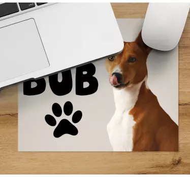 Tapis de souris personnalisable chien avec nom - TenStickers