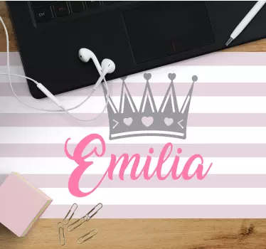 Tapis de souris personnalisable couronne Émilie - TenStickers