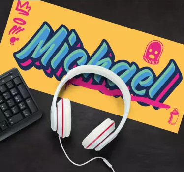 Tapis de souris personnalisable design de nom coloré - TenStickers