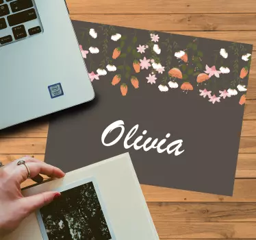 Tapis de souris personnalisable design floral - TenStickers