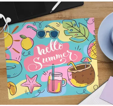 Tapis de souris personnalisable design hello Été - TenStickers